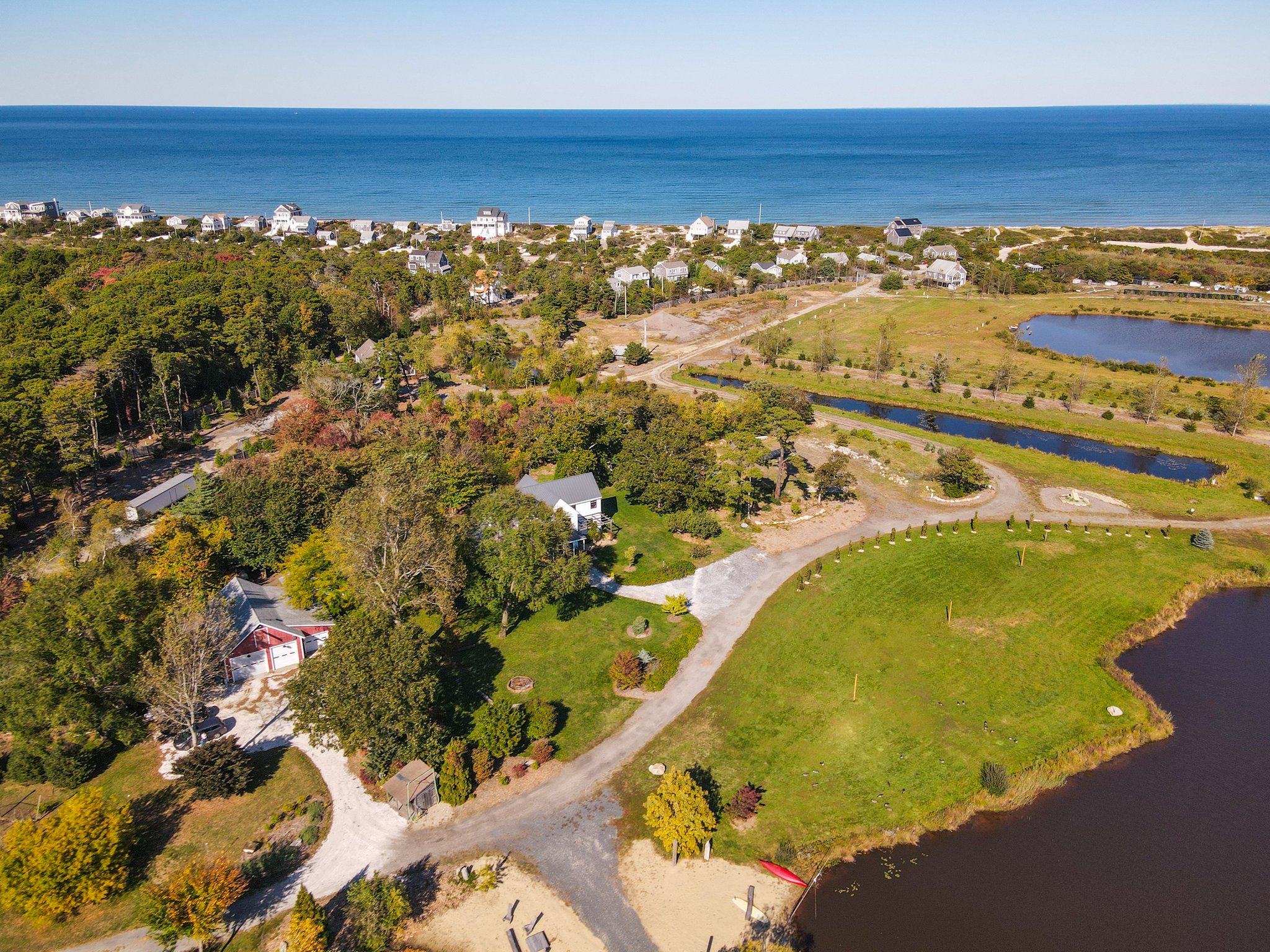 Aerial to Cape Cod Bay