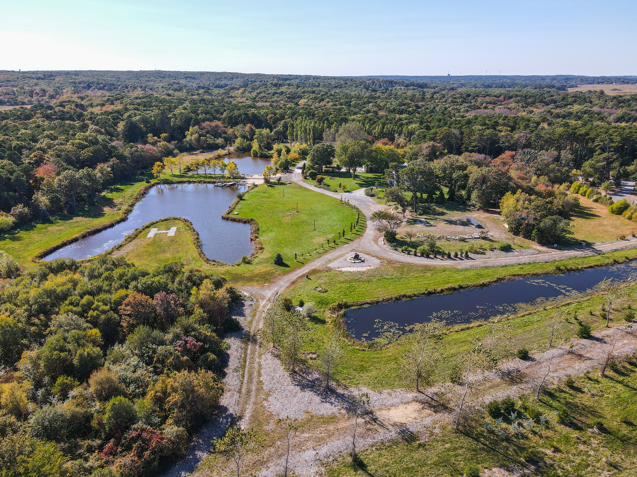 Aerial showing 3 of 5 Ponds