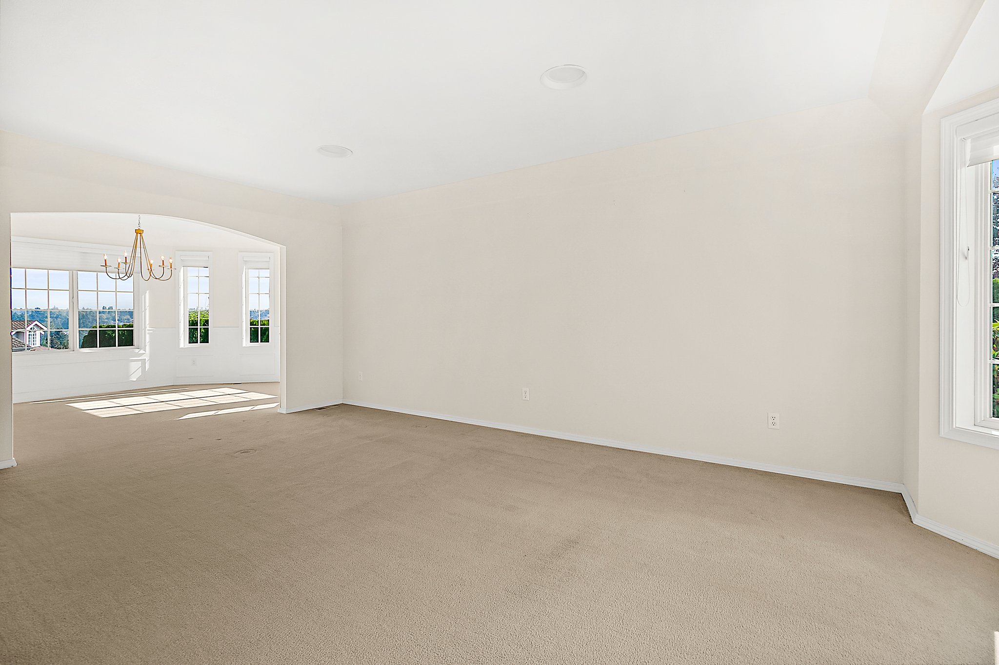 Spacious, open living and dining rooms.