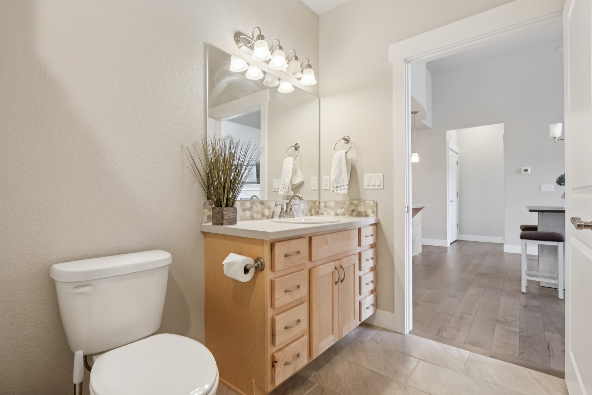 Full Guest Bath with double sink vanities