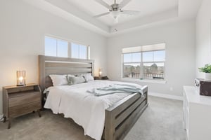 Primary Bedroom on the end of unit with lots of bright light and mountain views
