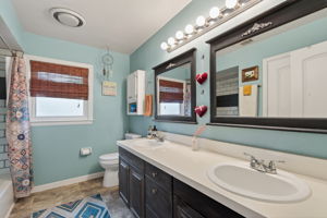 Refreshed full bathroom with updated finishes.