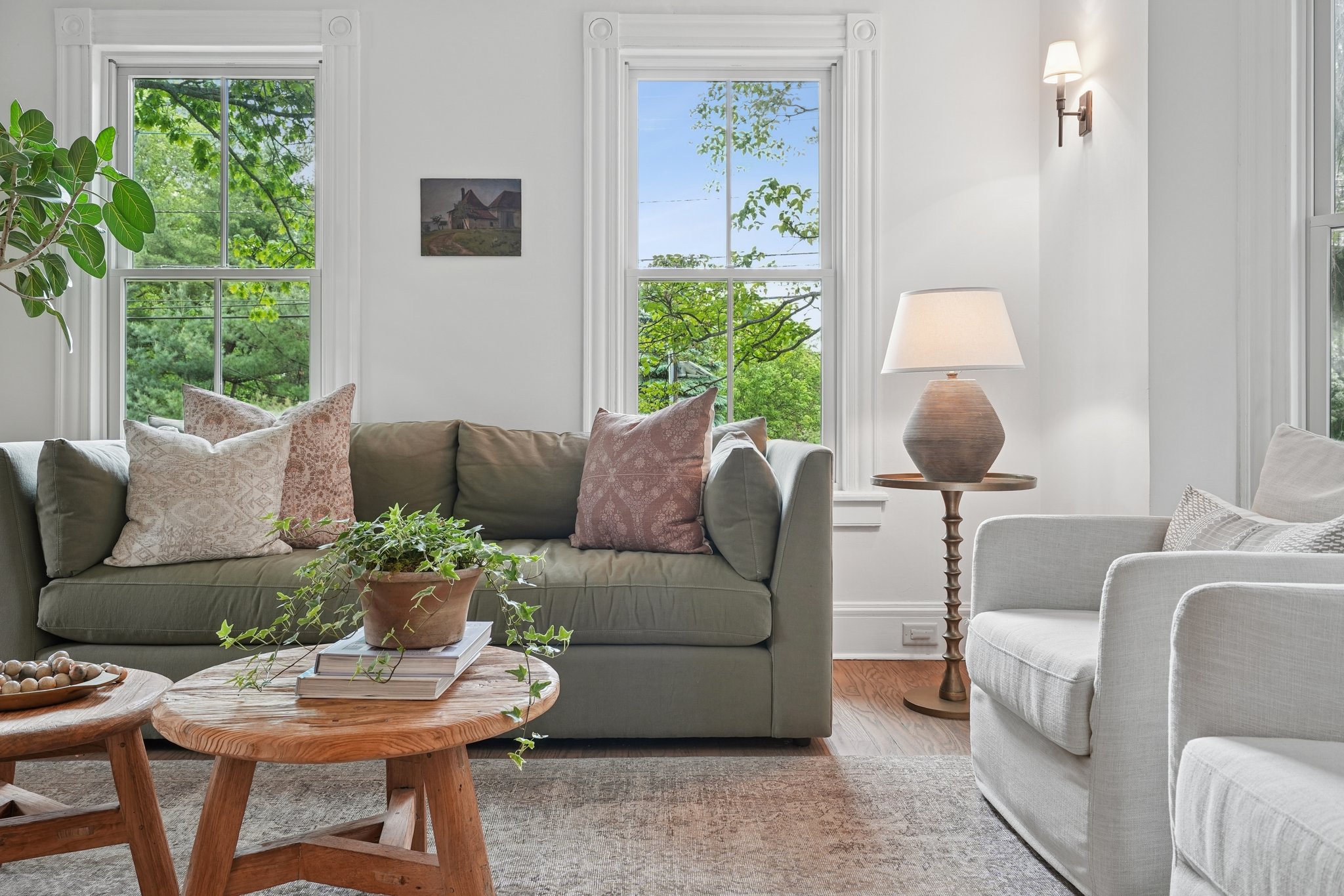 The living room is the kind of room where books get finished and conversations begin!