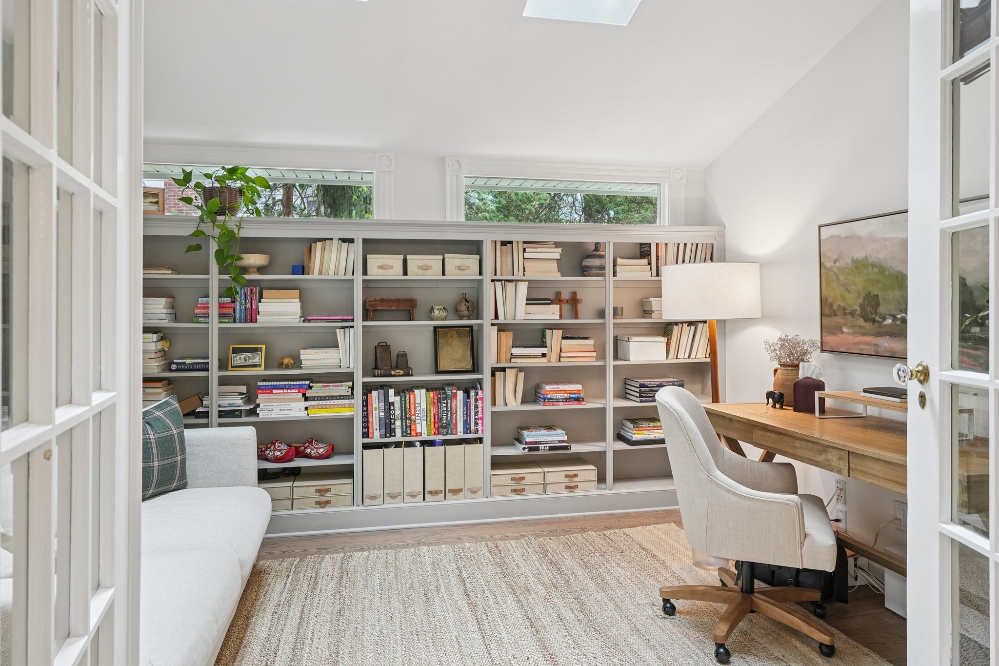 Double doors to the office for quiet when you need it ...