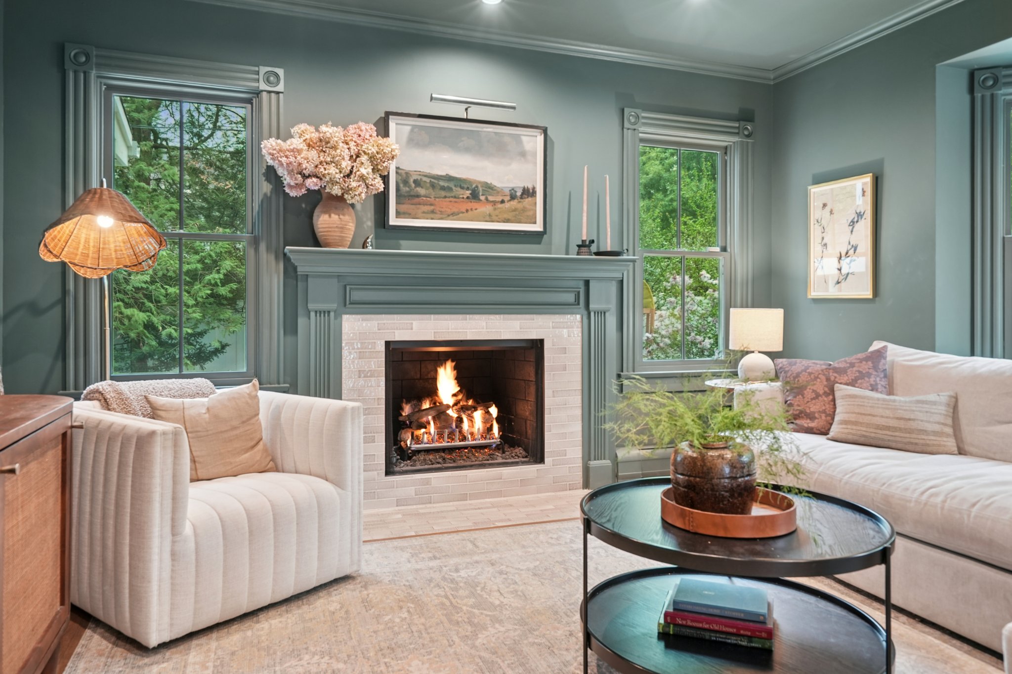 It's called "Rainy Afternoon" (the paint color!) and it's the perfect room - rain or sun!