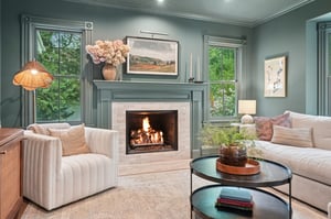 It's called "Rainy Afternoon" (the paint color!) and it's the perfect room - rain or sun!