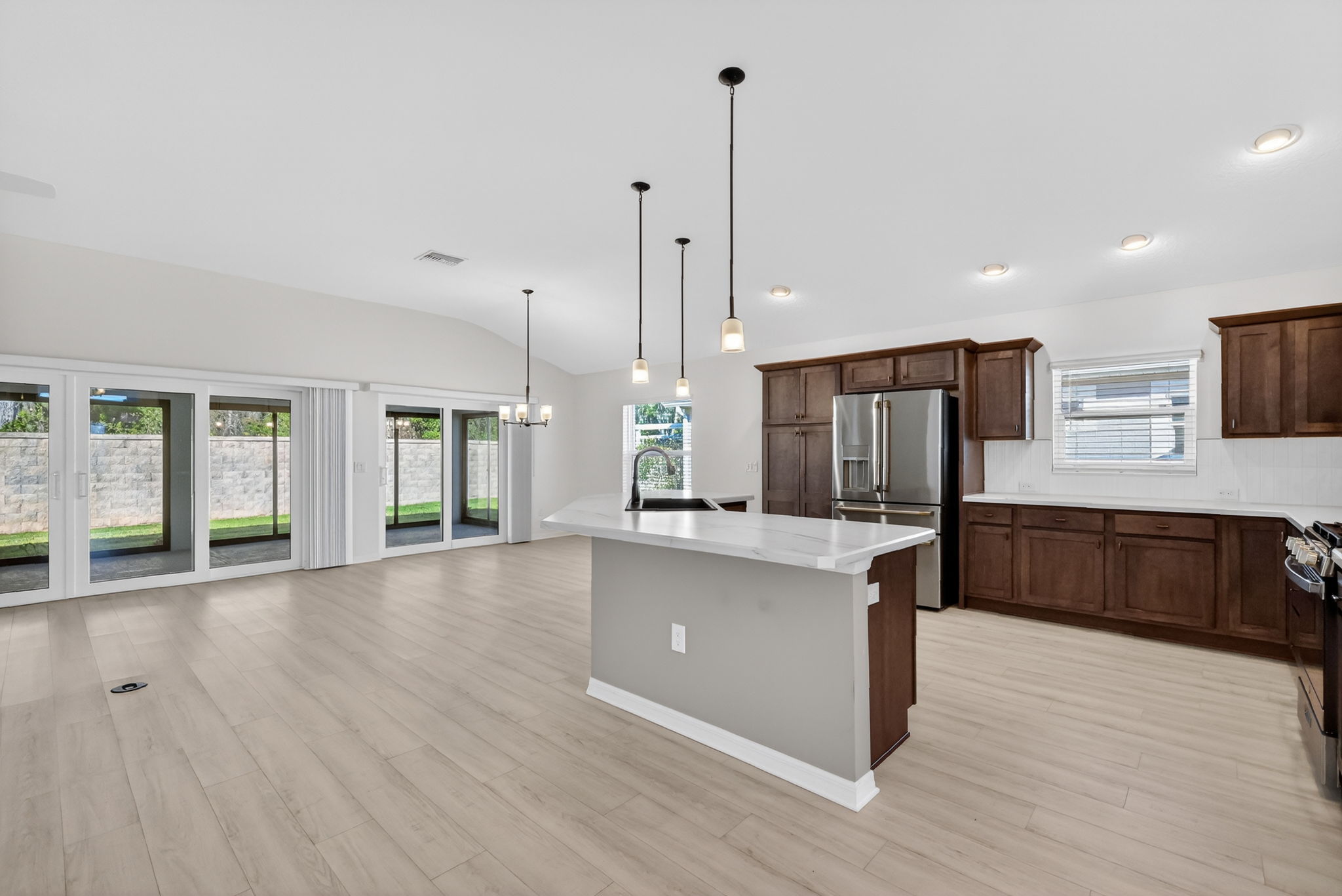 Living, Dining, and Kitchen