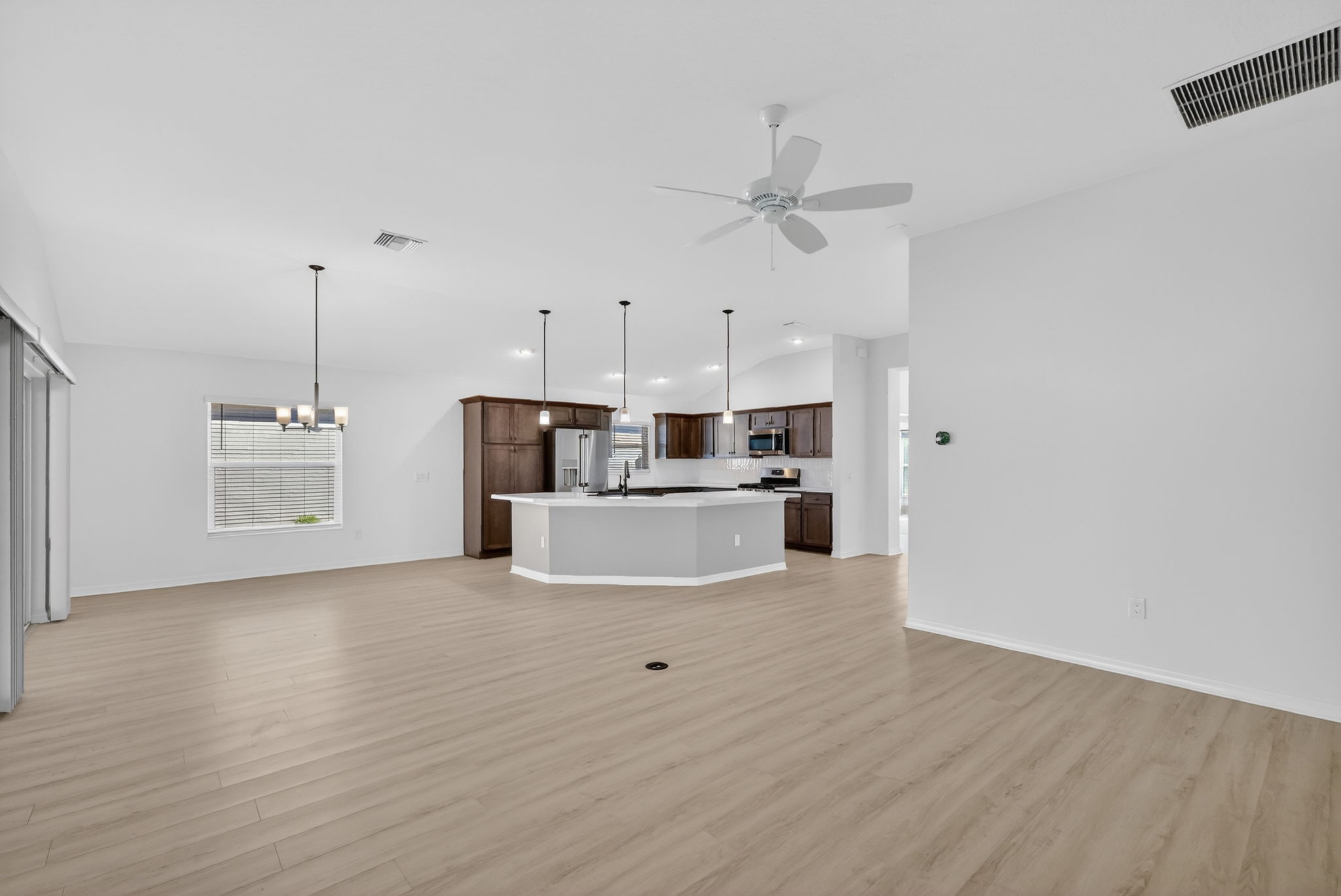 Living, Dining, and Kitchen