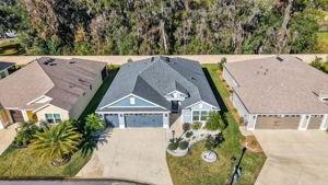 Aerial Front Elevation with Rear Wall and Woods
