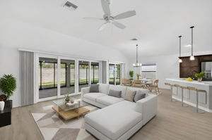 Living, Dining, and Kitchen - VirtuallyStaged