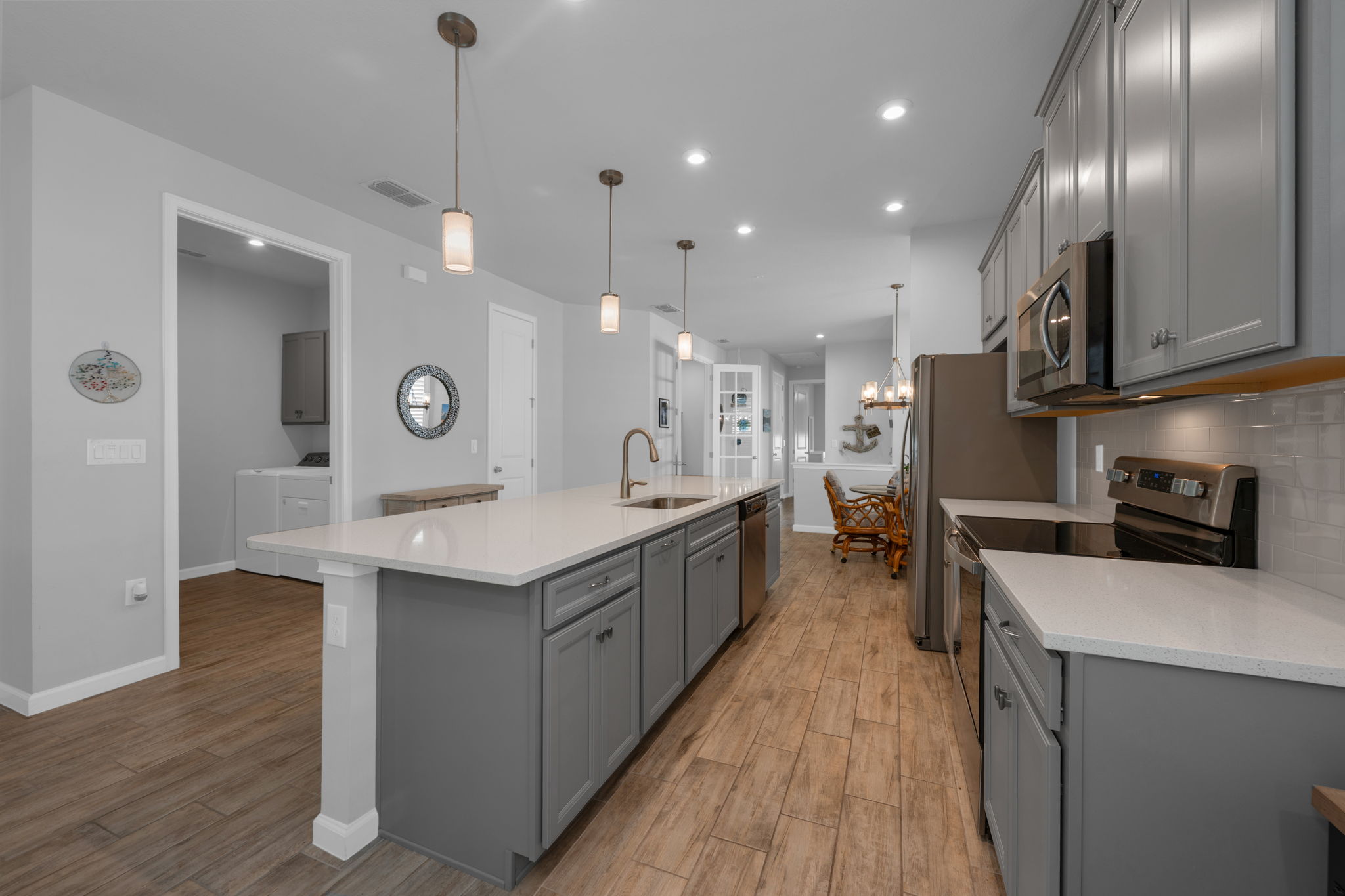 Kitchen to Dining & Foyer View