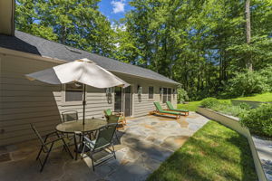 Terrace and retaining walls and garden