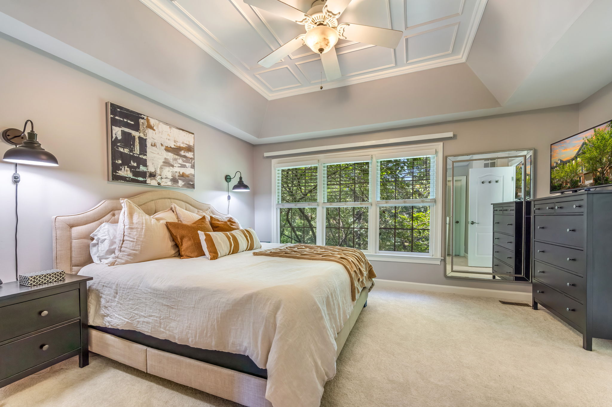 Ensuite Primary  Bedroom with Tray Ceiling