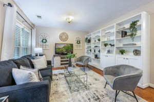 Lower Level Family Room with Built-Ins
