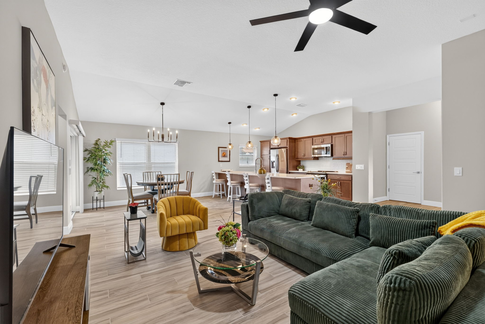 Living, Dining, and Kitchen