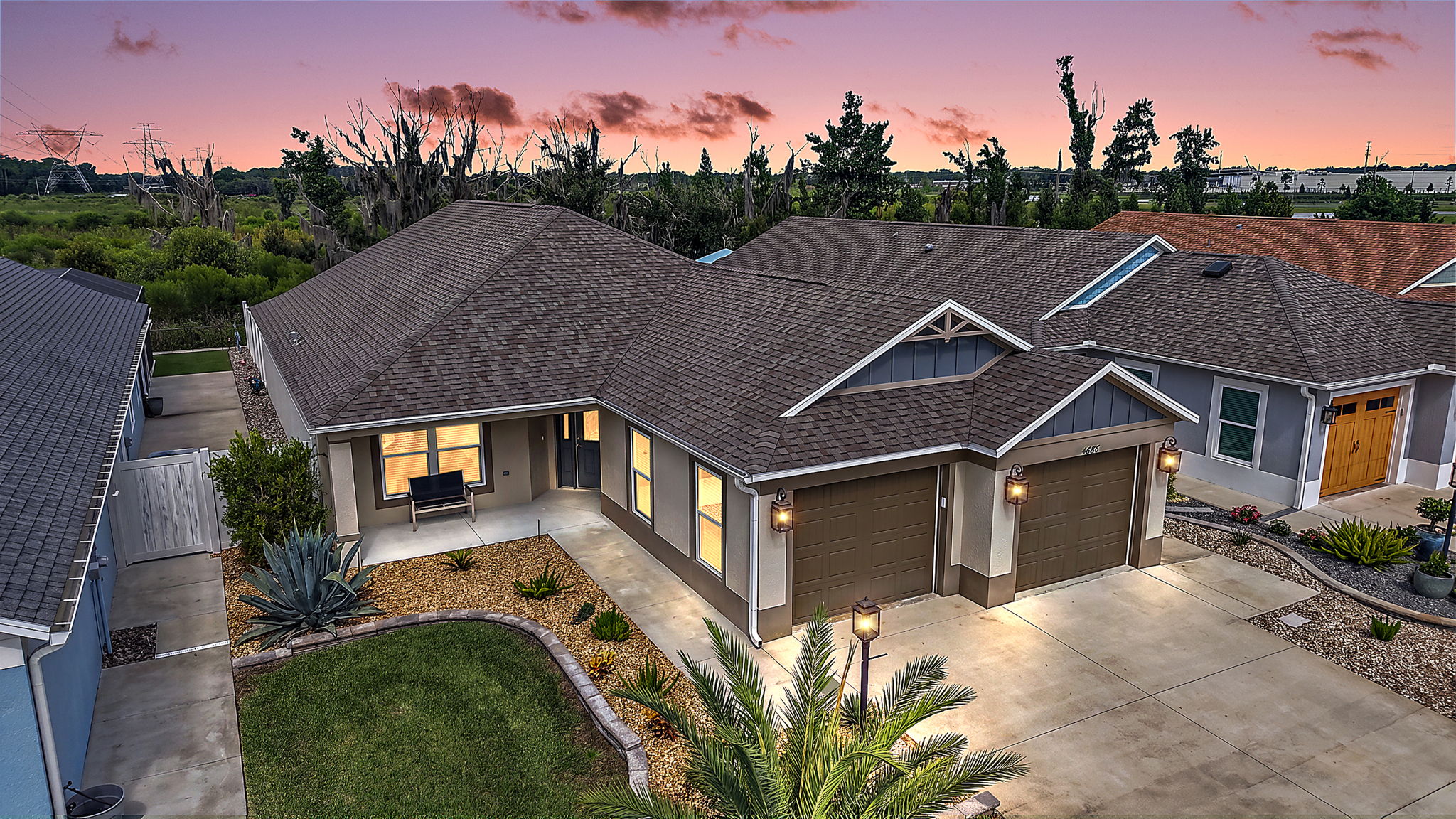 Twilight Front Elevation