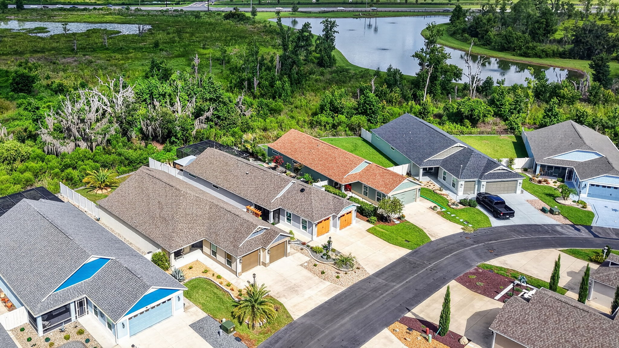Aerial Front Elevation with Preserve and Water Views!