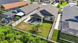 Aerial Rear Elevation with Spacious Yard and ROOM FOR A POOL!