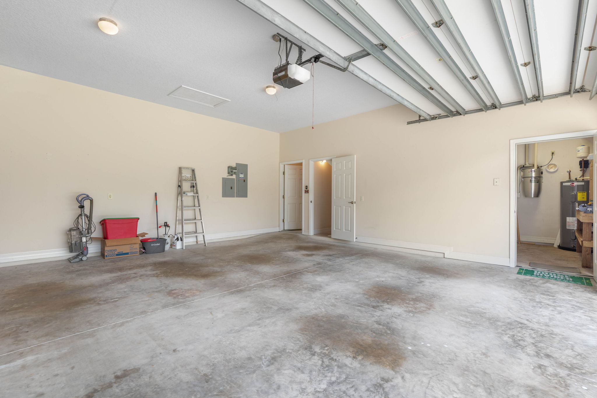 Garage with workshop and storage