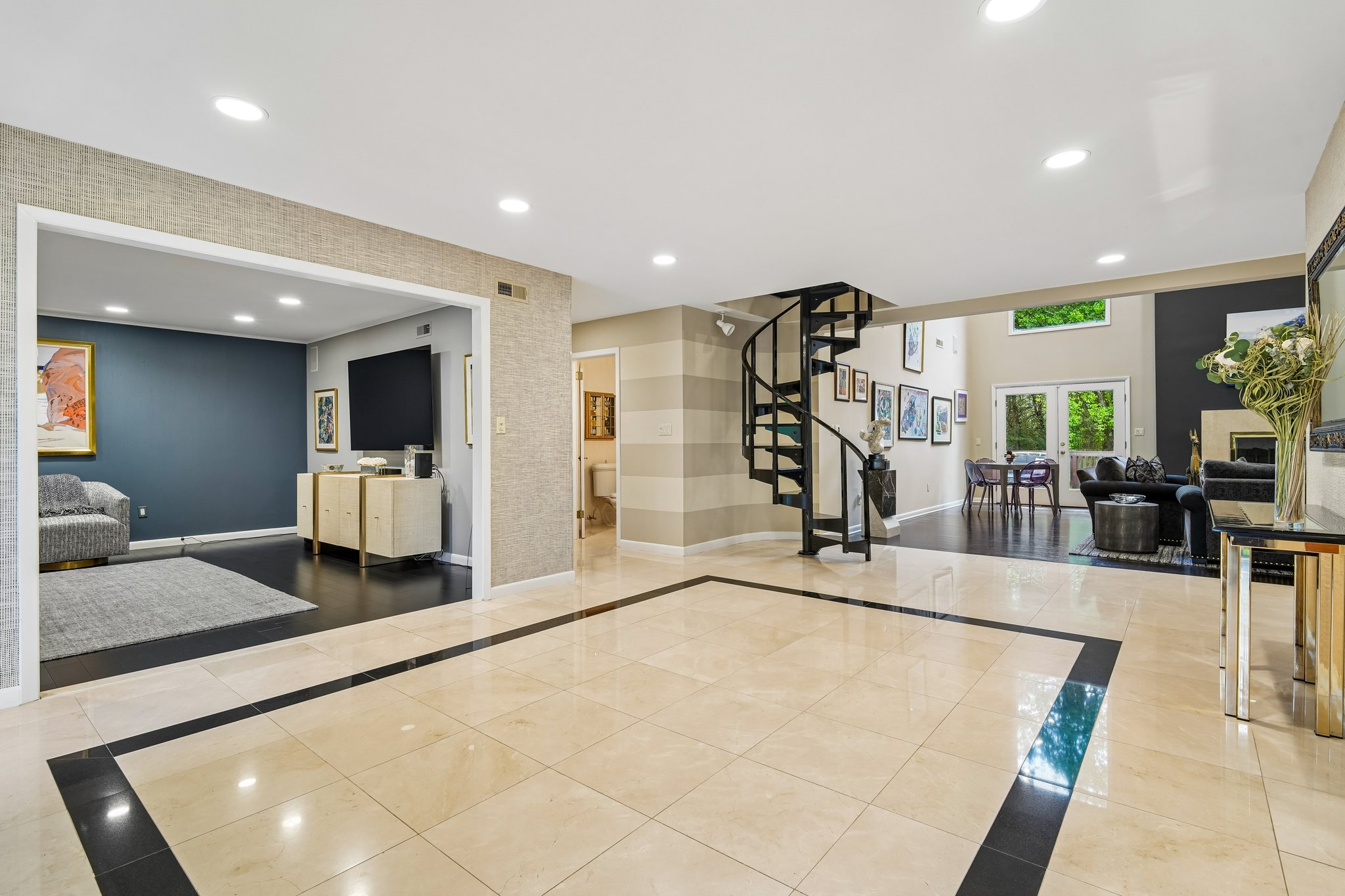 Another view of foyer looking into family room and living room.