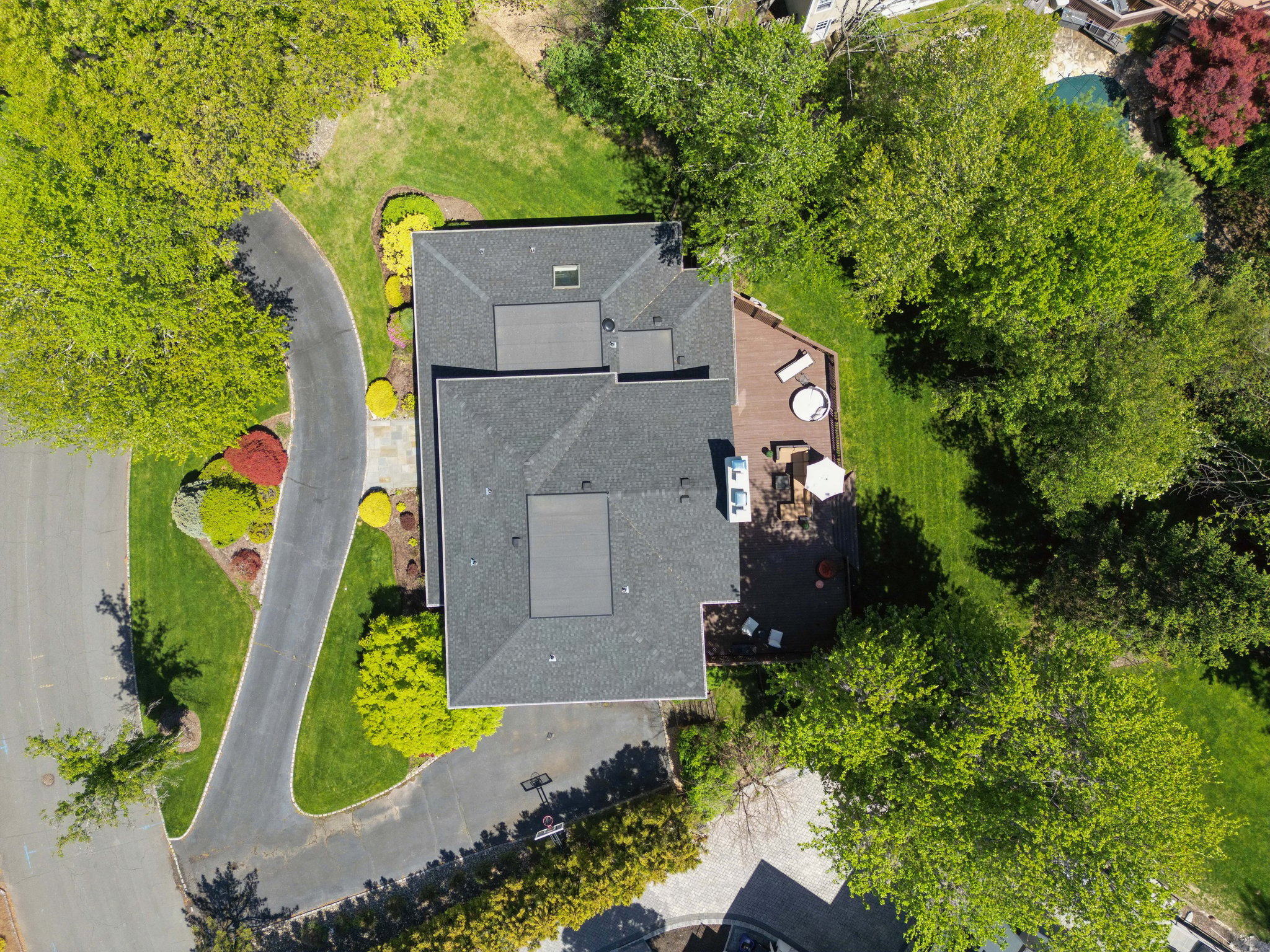From this drone vantage point, the true scale of the  home and property come into focus. A true sanctuary from above and on the ground.