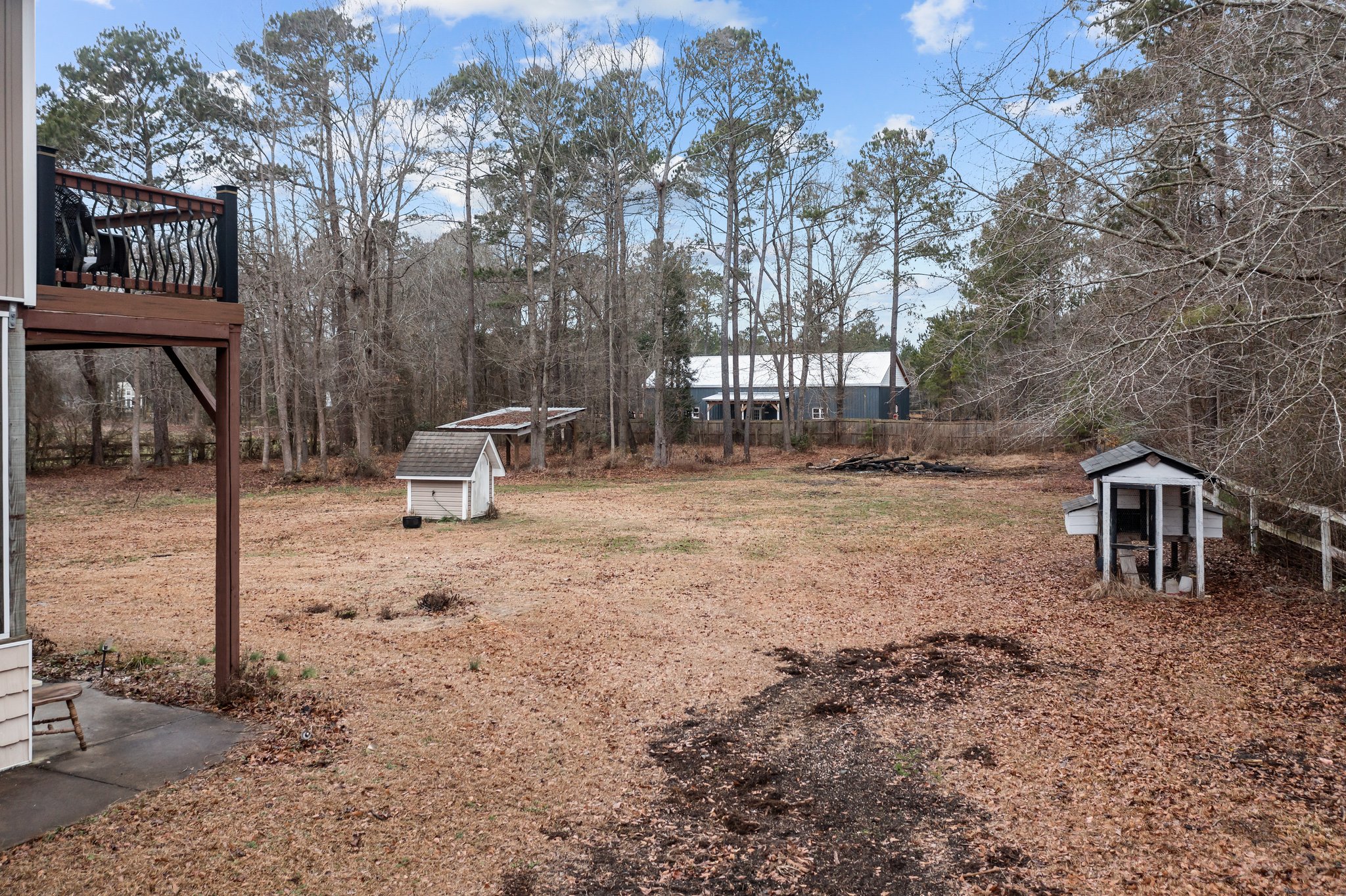 Back Yard with view of chicken coop