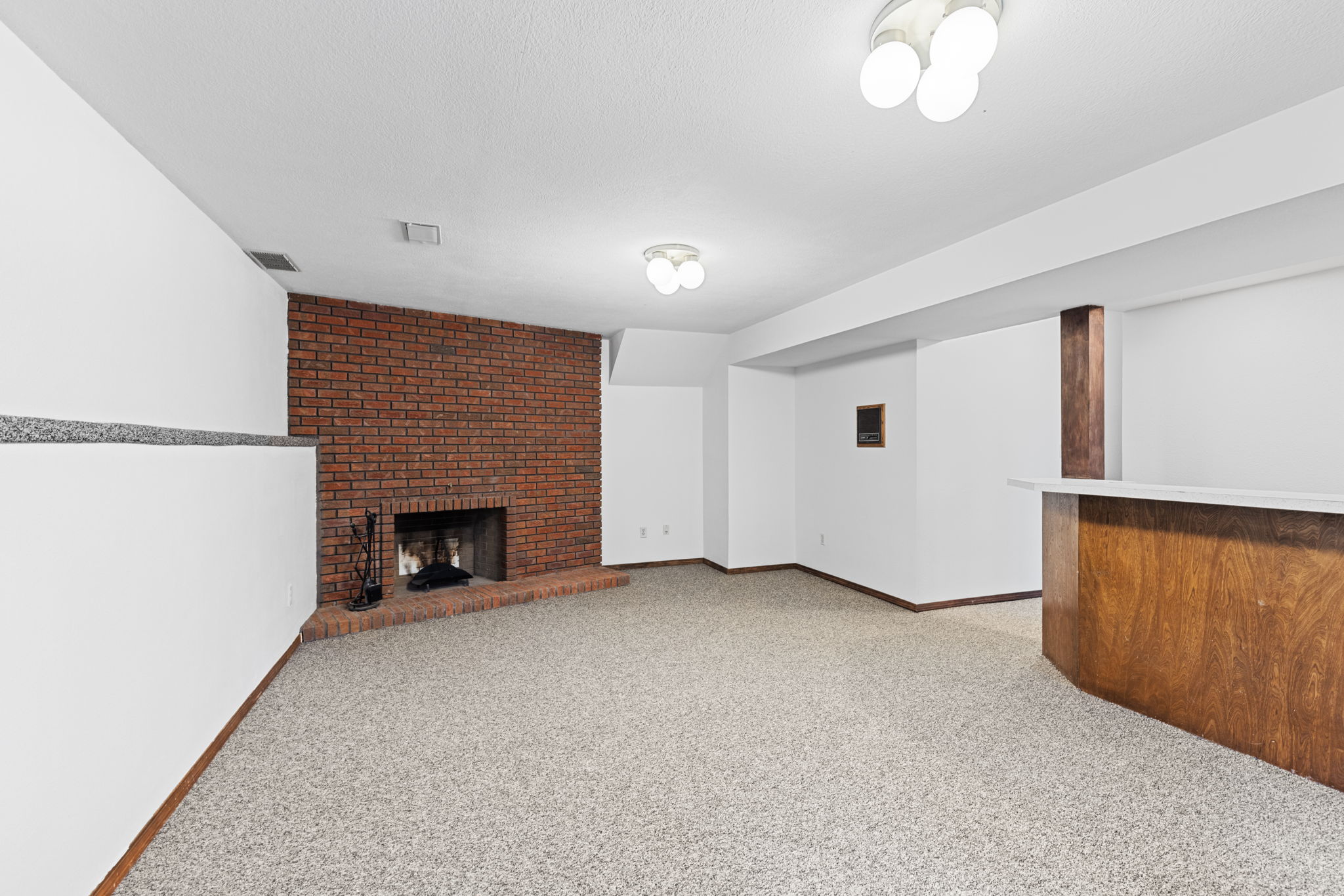 And a Third Fireplace in the Basement Rec Room