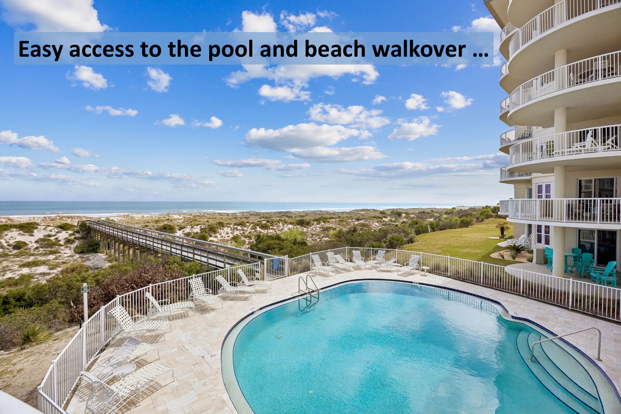 With easy access to the pool and beach walkover ...