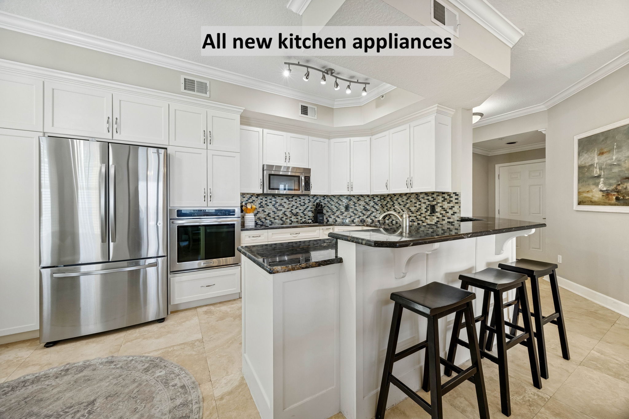All kitchen appliances have been replaced within the last two years ...
