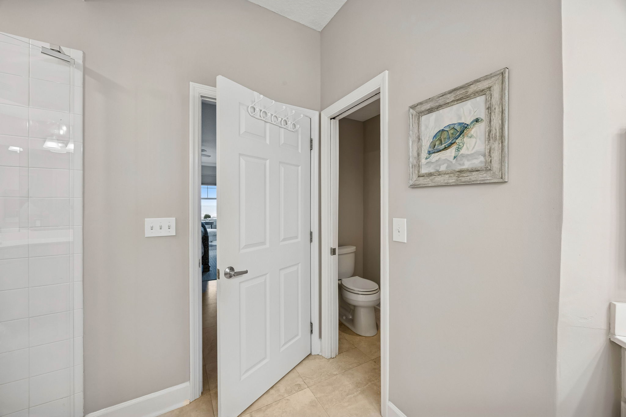 A separate water closet adds another thoughtful element to the primary bath.