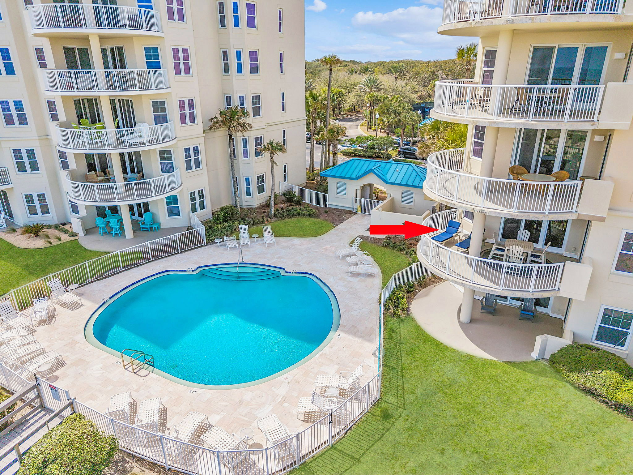 ... with elevated views over the pool, beautifully maintained grounds and of course, the ocean.