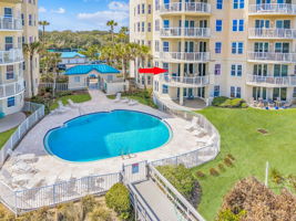 The second-floor position offers an excellent vantage point over the pool and grounds ...