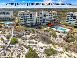 Beyond its appeal as a personal retreat, the condo also offers proven income potential, with an established 5-star VRBO and Airbnb rental history generating approximately $100,000 annually ...