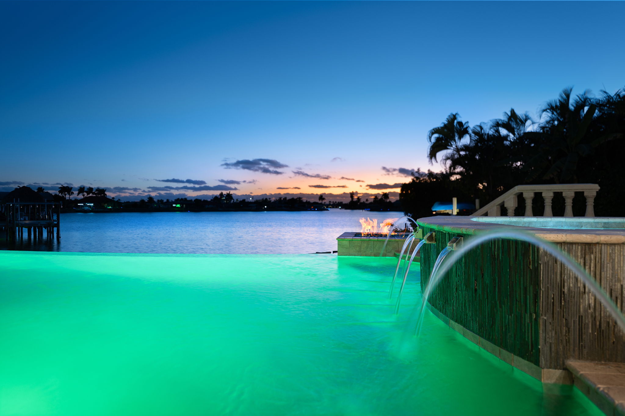 Water Feature - Closeup - Dusk