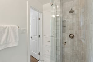 Primary Bathroom with Carrara Gioia marble