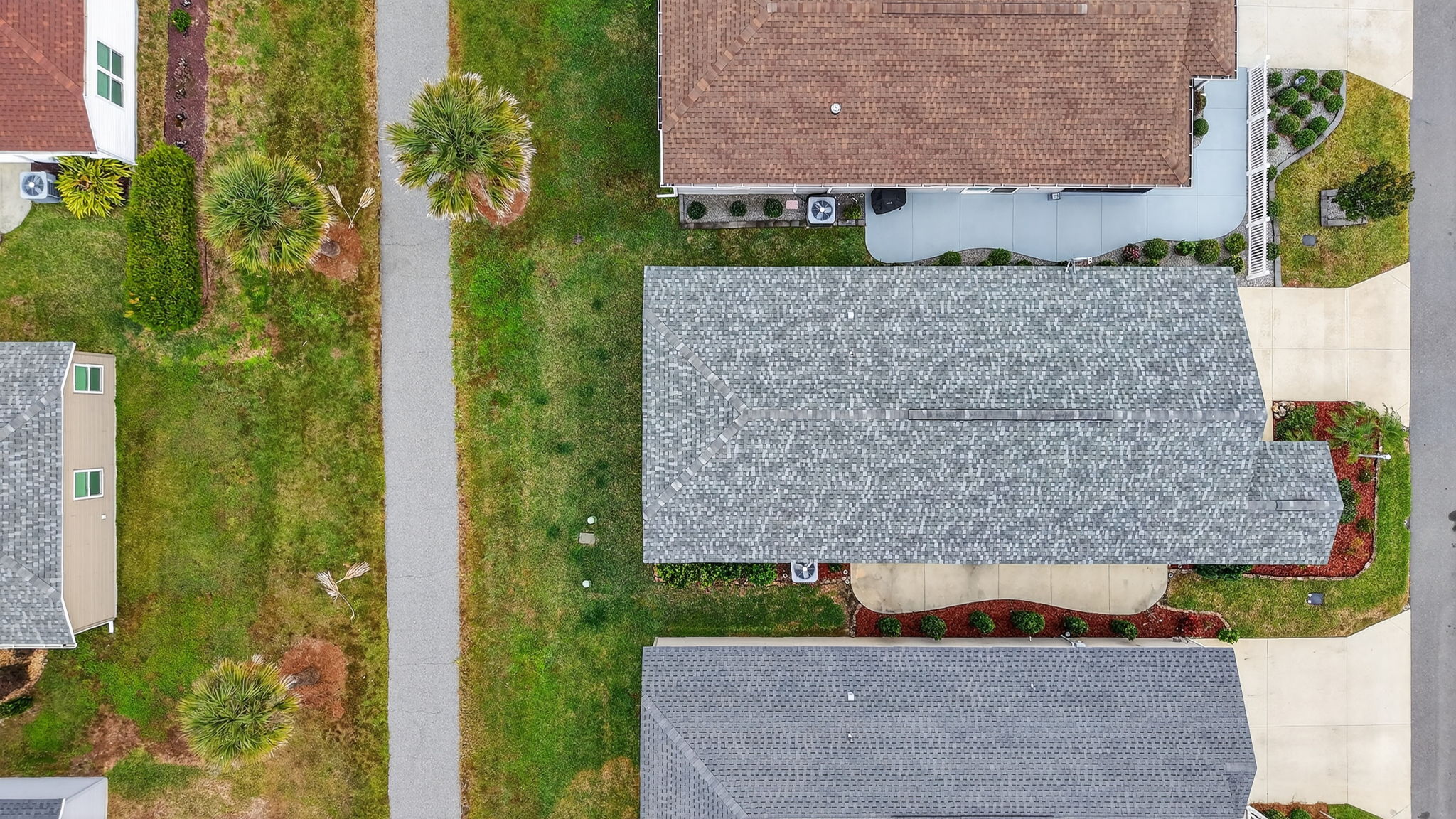 Aerial with Walking and Bicycling Trails Behind Home