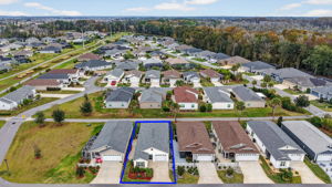 Aerial with Property Lines and Walking and Bicycling Trails Behind Home
