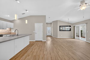 Kitchen, Living, and Dining Rooms