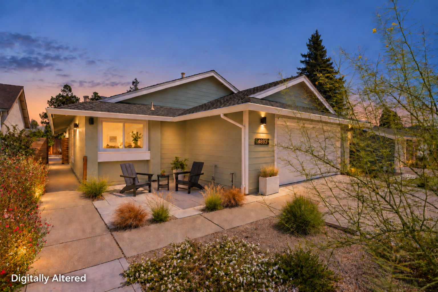 Twilight Front of Home - Digitally Altered