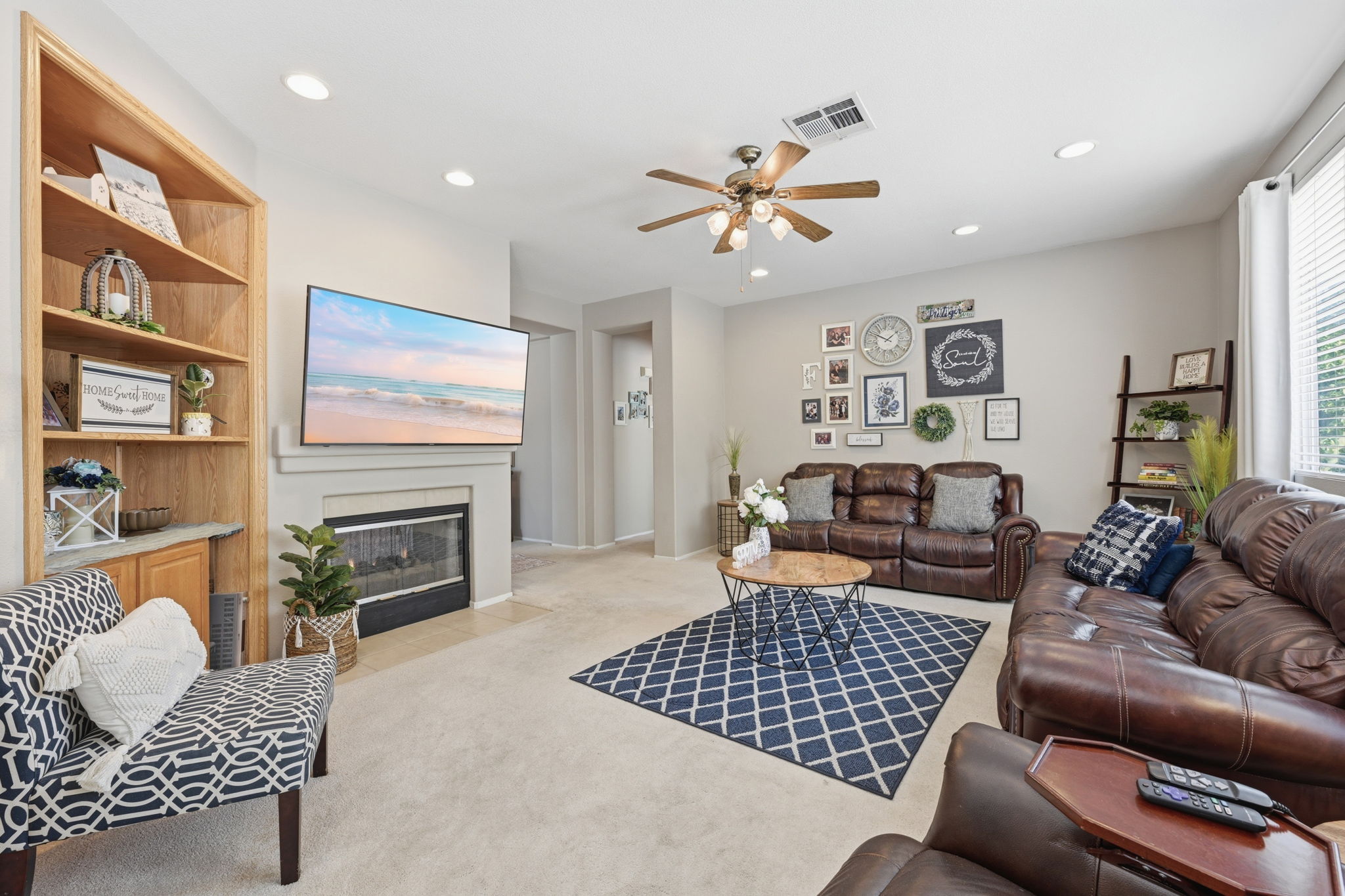 Relax and unwind in the family room.