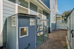 Pet Patio & 2 Storage Sheds