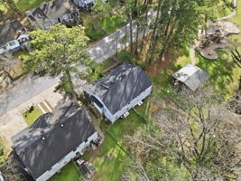 Aerial view of street and yard -let's go to 493 Birney