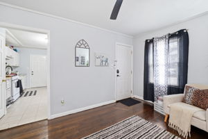 Open Concept home view from Living Room into kitchen