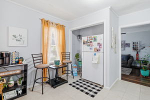 View from kitchen into Living room