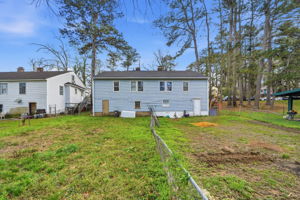 View toward Duplex from back yard.  495 is on the right side and 493 is on the left side from the back