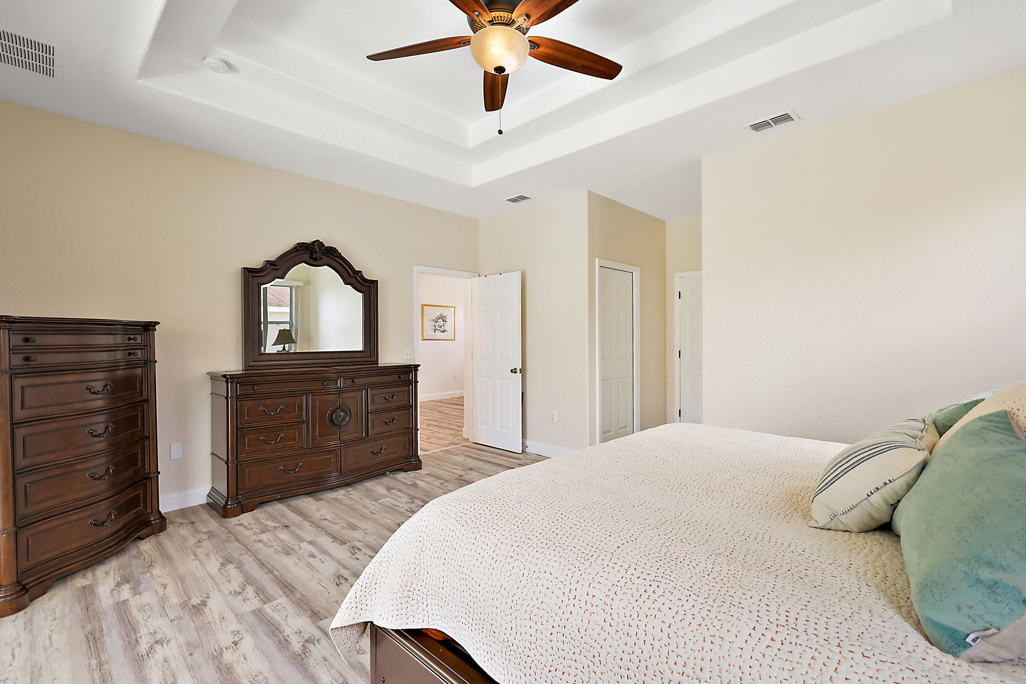 Dual Walk-In Closets w/ Built-in Shelving