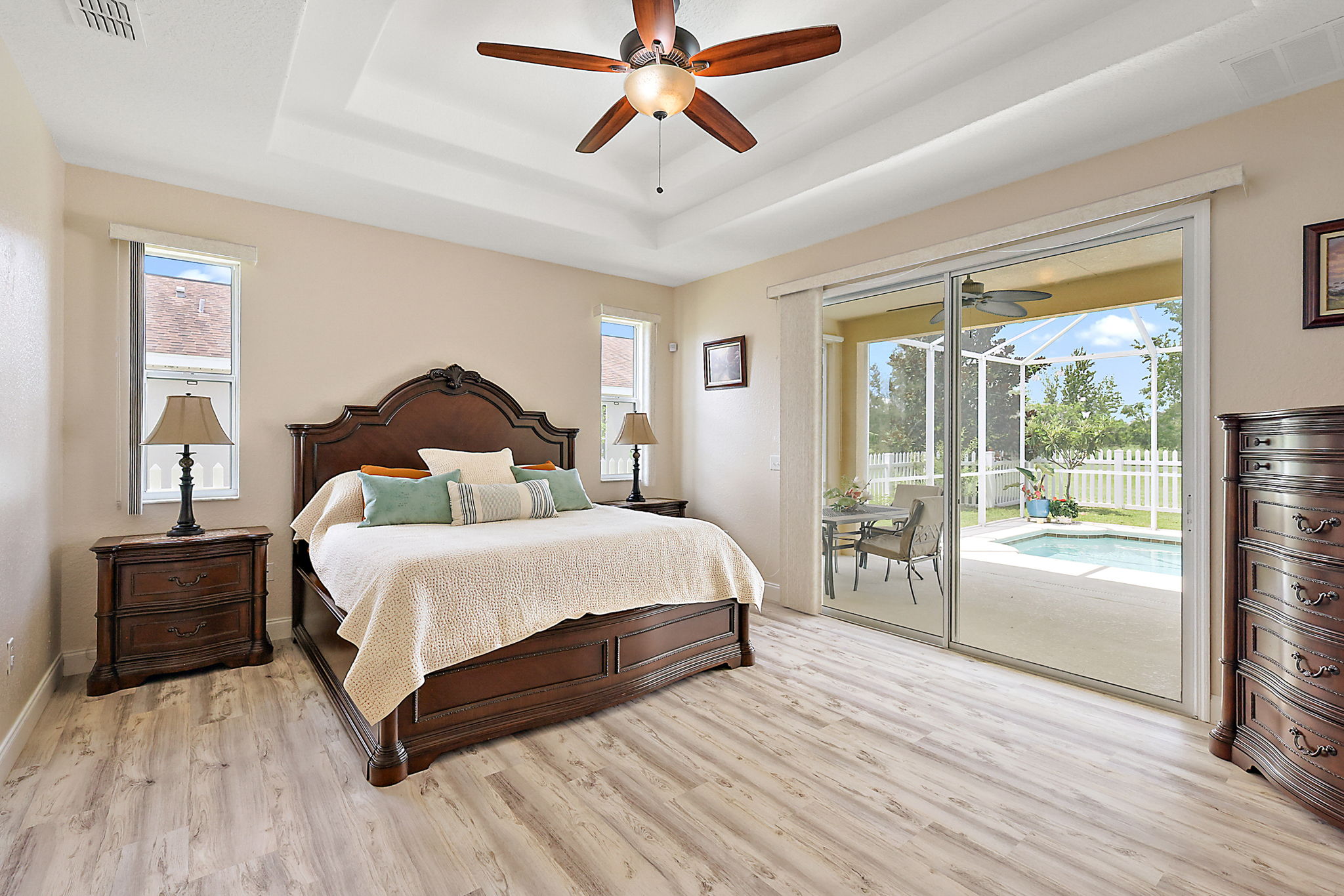 Master Bedroom w/ Access to Pool Deck