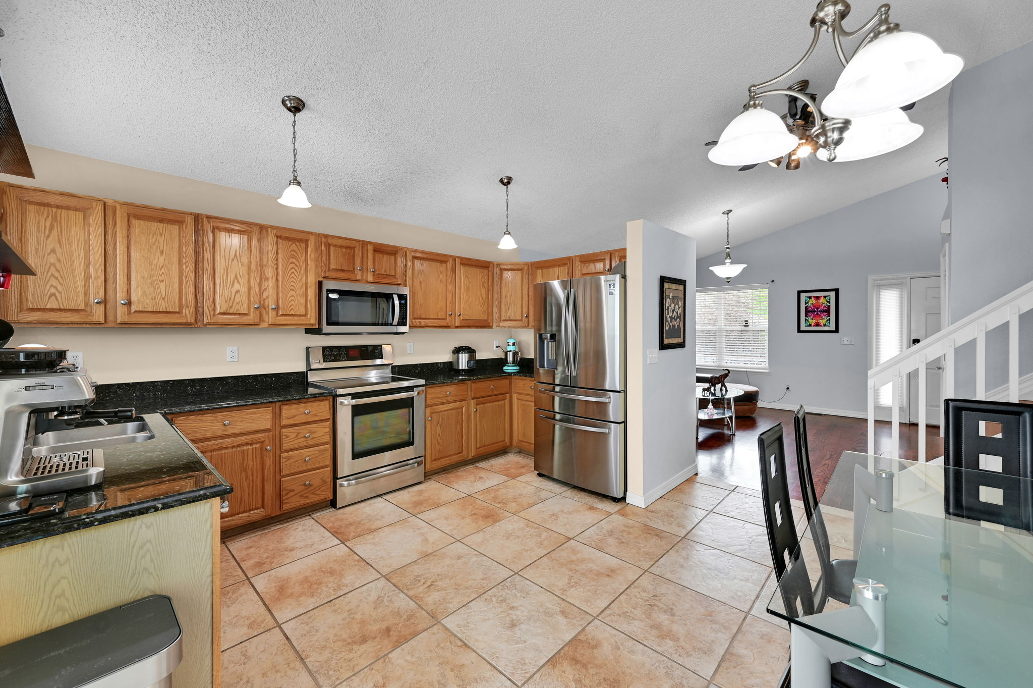 Large Eat-in Kitchen with Granite Countertops