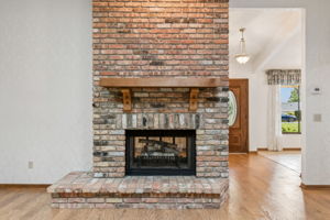 Wood burning double sided fireplace