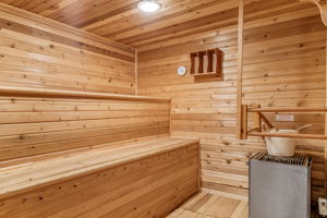 Roomy dry sauna